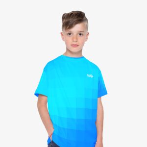 Blue Pixels Kids Sports T-Shirt - Image 2